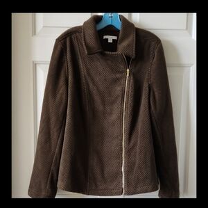 Isaac Mizrahi Brown Herringbone Blazer